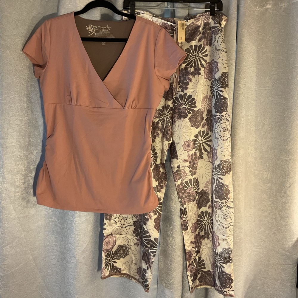 Soma Silk & Cotton Porcelain Lounge Pants with bonus Soma Tranquility Top